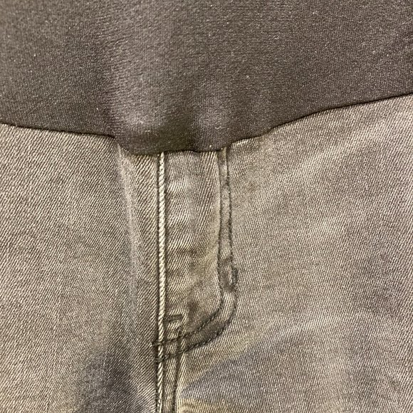 MATERNITY BLACK DENIM SKINNY JEANS SIZE L COMFORT BELLY BAND - Picture 3 of 5